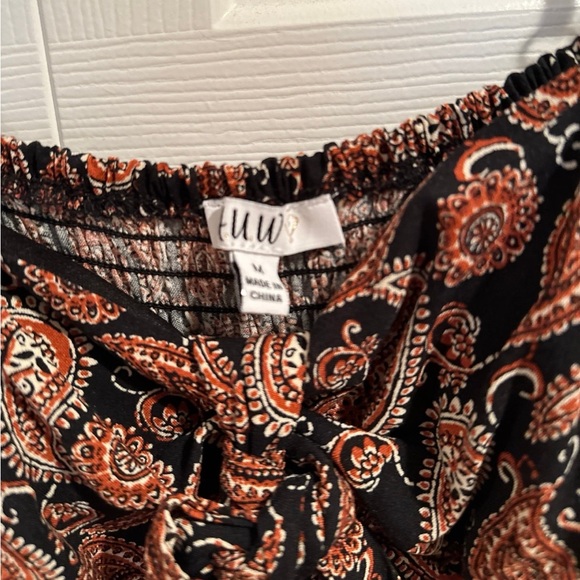 A.U.W. Black and Brown paisley pant jumpsuit - Picture 6 of 8